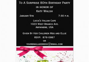 Invitations for 80th Birthday Surprise Party Surprise 80th Birthday Party Invitation Zazzle