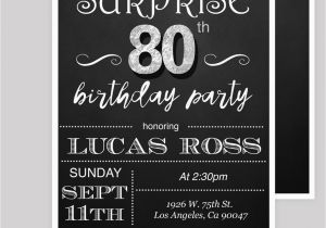 Invitations for 80th Birthday Surprise Party Surprise 80th Birthday Party Invitations by Diypartyinvitation