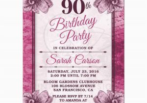 Invitations for 90th Birthday Party 90th Birthday Party Invitations Party Invitations Templates