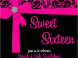 Invitations for A Sweet 16 Birthday Party Pink Black Sweet 16 Birthday Invitations Quinceanera