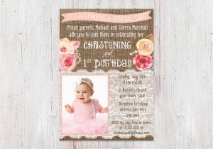 Invitations for Baptism and 1st Birthday together Christening and 1st Birthday Invitations Bautizo 1er Cumple