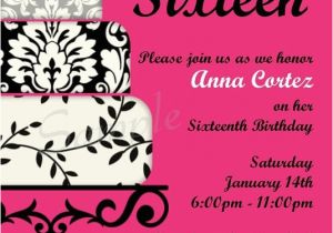 Invitations for Sweet Sixteen Birthday Party Printable Sweet Sixteen Party Invitation