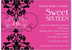 Invitations for Sweet Sixteen Birthday Party Sweet 16 Invitation Quotes Quotesgram