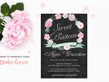 Invitations for Sweet Sixteen Birthday Party Sweet Sixteen Invitations Sweet 16 Invitation Printable