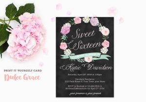 Invitations for Sweet Sixteen Birthday Party Sweet Sixteen Invitations Sweet 16 Invitation Printable