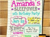 Invitations for Teenage Girl Birthday Party Sleepover Invitation Doodle Teen Notebook Sleepover