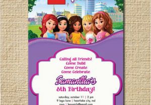 Inviting Friends for Birthday Party Lego Friends Birthday Invitation Lego Birthday by
