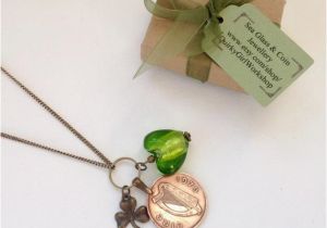 Irish Birthday Gifts for Him 37th Birthday Gift Irish Long Coin Necklace Green Heart
