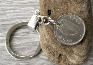 Irish Birthday Gifts for Him 72nd Birthday Gift 1945 Irish Coin Keyring Gift Under 10