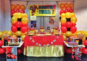 Iron Man Birthday Decorations Ironman themed Party Dessert Table Candy Bar