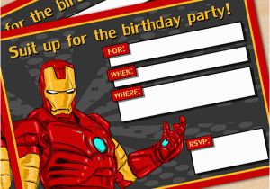 Iron Man Birthday Party Invitations Free Printable Avengers Iron Man Birthday Invitation