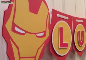 Iron Man Happy Birthday Banner Custom Iron Man Party Banner