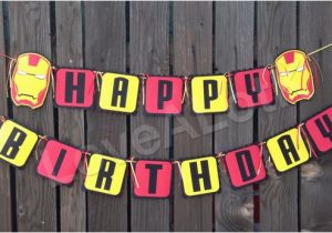 Iron Man Happy Birthday Banner Iron Man Happy Birthday Banner