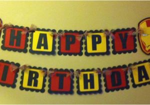 Iron Man Happy Birthday Banner Iron Man Inspired Happy Birthday Banner by Paperpiecingdreams