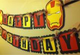 Iron Man Happy Birthday Banner Iron Man Inspired Happy Birthday Banner by Paperpiecingdreams