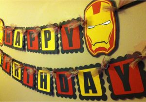 Iron Man Happy Birthday Banner Iron Man Inspired Happy Birthday Banner by Paperpiecingdreams