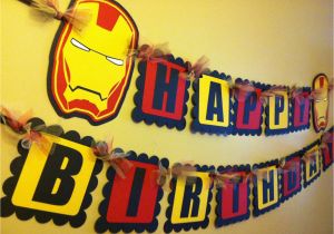 Iron Man Happy Birthday Banner Iron Man Inspired Happy Birthday Banner