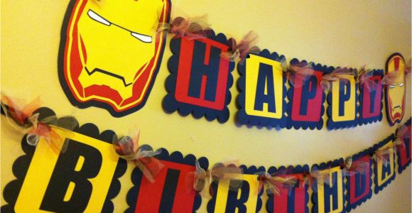Iron Man Happy Birthday Banner Iron Man Inspired Happy Birthday Banner