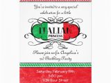 Italian Birthday Party Invitations Italian Princess Party Invitation Zazzle