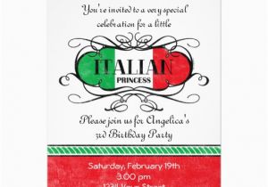 Italian Birthday Party Invitations Italian Princess Party Invitation Zazzle