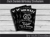 Jack Daniels Birthday Card Jack Daniels Birthday Invitation Black and White by Mjndoodles