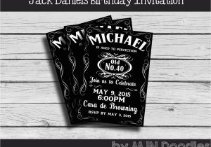 Jack Daniels Birthday Card Jack Daniels Birthday Invitation Black and White by Mjndoodles