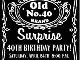 Jack Daniels Birthday Invitation Template Free Jack Daniel 39 S Label 40th Birthday Invitation Jack Daniel 39 S