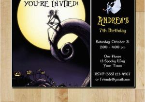 Jack Skellington Birthday Invitations Items Similar to the Nightmare before Christmas Birthday