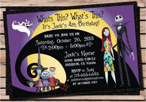 Jack Skellington Birthday Invitations Nightmare before Christmas Birthday Invitation Di 346