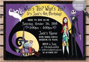 Jack Skellington Birthday Invitations Nightmare before Christmas Birthday Invitations by