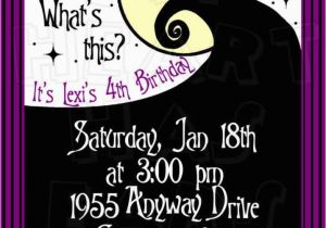 Jack Skellington Birthday Invitations Nightmare before Christmas Birthday Invitations