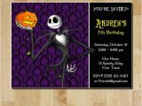 Jack Skellington Birthday Invitations the Nightmare before Christmas Birthday Party Invitation