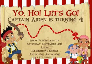 Jake and the Neverland Pirate Birthday Invitations Jake and the Neverland Pirates Birthday Invitation