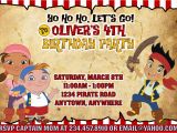 Jake and the Neverland Pirate Birthday Invitations Jake and the Neverland Pirates Party Games Invitations