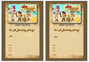 Jake and the Neverland Pirates Birthday Invitations Printable Jake and the Never Land Pirates Birthday Invitations