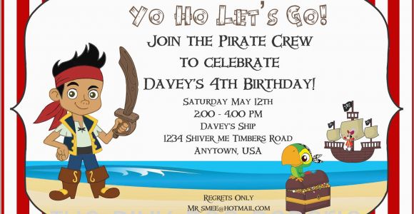 Jake and the Neverland Pirates Birthday Invitations Printable Jake and the Neverland Pirates Birthday Invitations