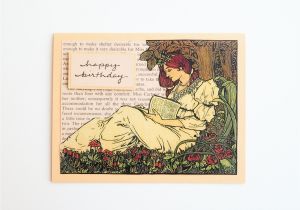 Jane Austen Birthday Card Handmade Birthday Card Perfect for A Jane Austen Reader Art
