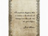 Jane Austen Birthday Card Jane Austen Quote Birthday Card Customized Zazzle