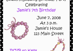 Jewelry Making Birthday Party Invitations Jewelrybeading Birthday Party Invitations