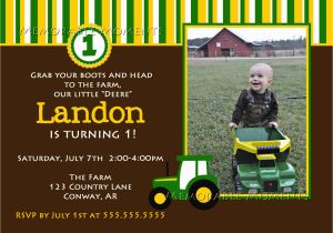 John Deere 1st Birthday Invitations Birthday Invitations John Deere Farm Birthday