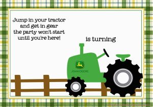 John Deere 1st Birthday Invitations Free Printable John Deere Tractor Birthday Invitation