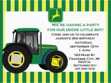 John Deere 1st Birthday Invitations John Deere Tractor Birthday Invitation Announce It