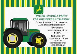 John Deere 1st Birthday Invitations John Deere Tractor Birthday Invitation Announce It