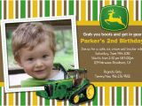 John Deere 1st Birthday Invitations John Deere Tractor Custom Birthday Invitation Www