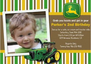 John Deere 1st Birthday Invitations John Deere Tractor Custom Birthday Invitation Www