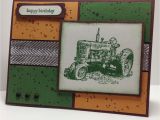 John Deere Birthday Card John Deere Tractor Hand Stamped Greeting Card Big Green