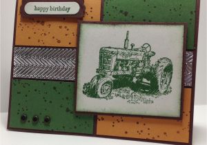 John Deere Birthday Card John Deere Tractor Hand Stamped Greeting Card Big Green