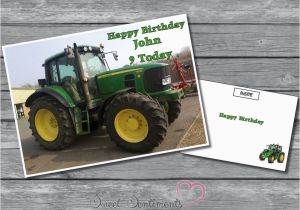 John Deere Birthday Card Personalised John Deere Tractor Birthday Card A5 Large
