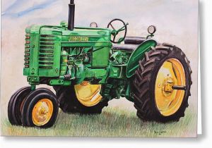 John Deere Birthday Card Vintage John Deere Tractor Painting by toni Grote