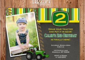 John Deere Birthday Invitation Templates Free Printable Chalkboard Tractor Birthday Photo Invitation